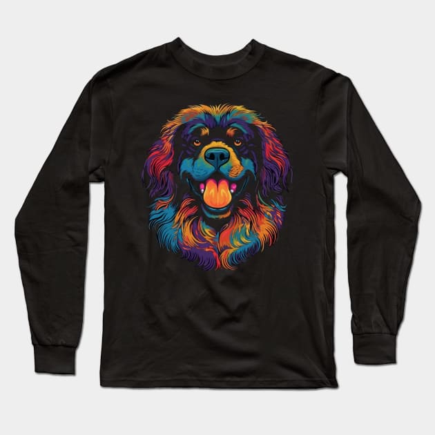 Tibetan Mastiff Smiling Long Sleeve T-Shirt by JH Mart